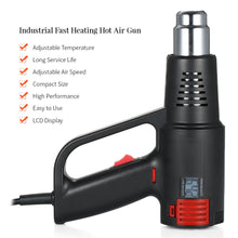 Load image into Gallery viewer, 2000W Industrial Hot Air Gun LCD Digital Temperature controlled Heat Blower Electric Adjustable Temperature Heat Gun Tool