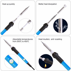 60W Mini Soldering Iron Adjustable Temperature Electric Solder Iron Rework Station Mini Handle Heat Pencil Welding Repair Tools