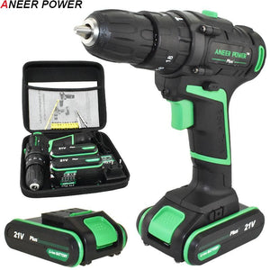 21V New Style Impact Drill Electric Screwdriver Electric Hand Drill Battery Cordless Hammer Drill Home Diy Power Tools+Woven Bag